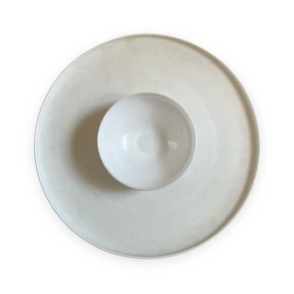 Vintage Tupperware Chip Dip-N-Serve Tray & Bowl ‎ #492 No Lid White - Picture 2 of 3